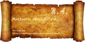 Mathern Abelárd névjegykártya